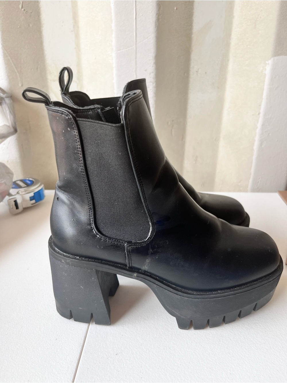 Black Platform Chelsea Boot - Women